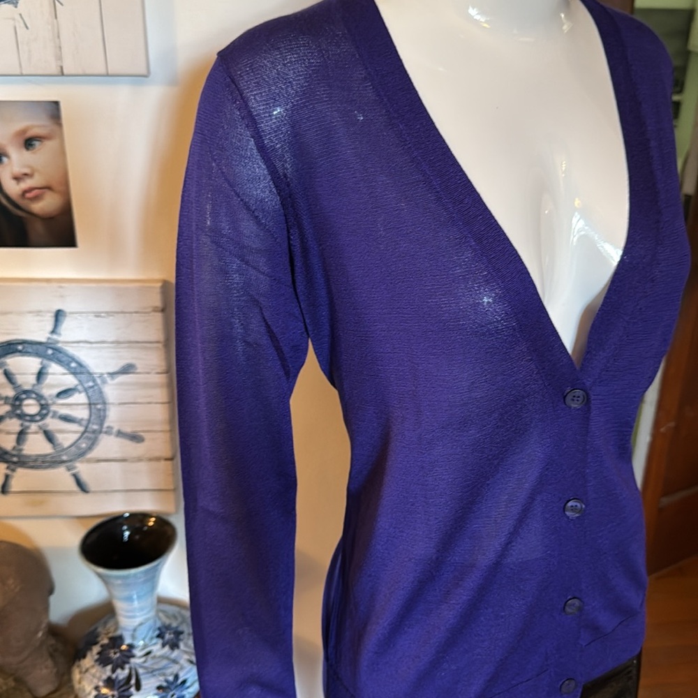NWT northern reflections size small sheer Purple Women's Cardigan Sweater